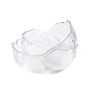 Bol en verre Iceberg de style japonais avec bord doré Salade transparente Soupe aux <span class=keywords><strong>fruits</strong></span> Dessert Snack Foods Bol <span class=keywords><strong>à</strong></span> mélanger Lave-thé Grand - Product Image 6