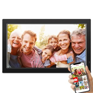 Cadre photo numérique WiFi intelligent de 21.5 pouces en usine Conception en pierre de brique en plastique Lecture vidéo de mémoire 32G MP4 Audio MP3 AVI - Product Image 1