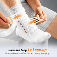 Attelle de cheville, stabilisateur de cheville à lacets rapides avec 2 coussinets profilés, support de cheville sportif en tissu respirant pour hommes et femmes, blanc
