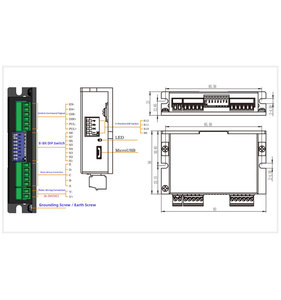 5DM542C <span class=keywords><strong>Driver</strong></span> de moteur pas à pas compact 5 phases, faible vibration, positionnement de précision, 32 micropas, impulsions 400 kHz - Product Image 2