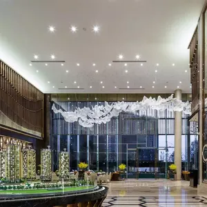 hotel lobby pendant light project ceiling light transparent crystal luxurious light for lobby customized