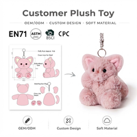 Porte-clés en peluche personnalisé OEM, chat en peluche moelleux avec sachet aromatique apaisant à l'intérieur, poupée au design personnalisé, cadeau en peluche de marque CE