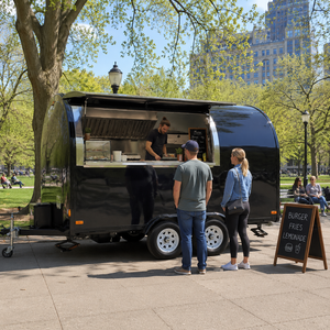 Custom Round Mobile Coffee Kiosk Cart with Water Sink for Outdoor Beverage Vending and Catering - Product Image 2