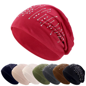 Bonnet en strass chapeaux pour hommes femmes Slouchy Beanie Hip-Hop casquettes léger doux crâne casquettes pour <span class=keywords><strong>chimio</strong></span> sommeil - Product Image 1