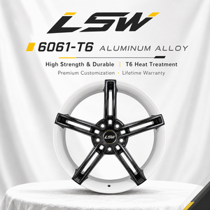 LS8049 20x9.0 Five <b>Spoke</b> Alloy <b>Wheel</b> Gloss Black with Machine Face Universal Fit for Passenger Cars - Product Image 4
