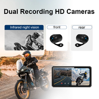 Enregistreur de conduite de moto de 5.5 pouces écran tactile AHD caméra sans fil Carplay et Android stéréo étanche automatique pour moto