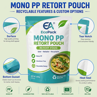 Poulet Teriyaki et riz en sachet réutilisable PP, repas prêt à consommer, emballage alimentaire de haute qualité, durable, compatible micro-ondes