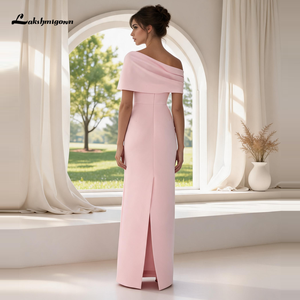 Lakshmigown Elegante Abito <span class=keywords><strong>da</strong></span> Sera Rosa con Spalle Scoperte, <span class=keywords><strong>Scollo</strong></span> Pieghevole, Vestito Formale a Colonna con Spacco Posteriore - Product Image 2