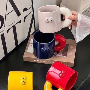 Mug créatif en céramique Macaron, style Mondrian, color-block, grande capacité, pour la maison, style Ins, tasse à lait - Product Image 4