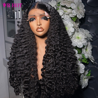Peluca de Cabello Humano Rizado Birmano Natural, Peluca Frontal de Encaje HD 13x4 Sin Pegamento, Encaje Pre-cortado, Pelucas de Cabello Vietnamita Natural para Mujeres Negras