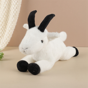 Peluche de Cabra en Posición Acostada, Blanco y Negro, Peluche de Animal Personalizado al por Mayor - Product Image 2