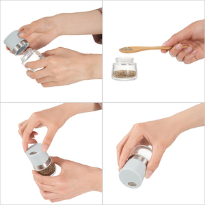 Nouveauté 2025 : <span class=keywords><strong>Salière</strong></span> et <span class=keywords><strong>poivrière</strong></span> portables en plastique RPET avec flacon en verre pour épices sèches et sel - Product Image 2