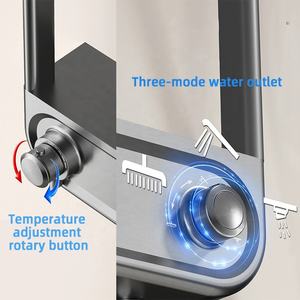Set <span class=keywords><strong>Shower</strong></span> Pintar Baru dengan Tekanan Hidroelektrik, Keran <span class=keywords><strong>Shower</strong></span> LED Digital, Lampu Atmosfer, Pemasangan di Dinding, untuk Kamar Mandi, Bak Mandi, dan SPA - Product Image 5
