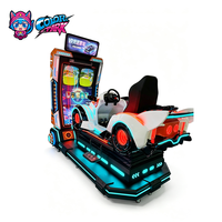 Simulateur de course VR coloré pour parc d'attractions, machine de jeu de conduite automobile 9D à mouvement, équipement d'arcade de course en réalité virtuelle pour centre d'arcade