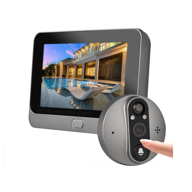 Newest 1080P WIFI Wide View Angle PIR Motion Detection Tow-way Intercom Smart Doorbell Camera with 3.7 Inch Color Screen