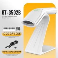 Escáner de Código de Barras Inalámbrico GTCODESTAR GT-3502B, Lector de Códigos de Barras 2D 1D Portátil, Escáner de Códigos QR USB con Soporte