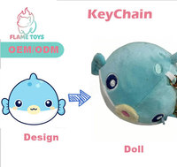 Porte-clés en peluche personnalisé en coton PP ultra doux motif baleine - Cadeau de fête anti-stress compact de 4 pouces unisexe pour sac à main
