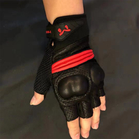 Guantes de cuero de medio dedo para hombre, para deportes al aire libre, motocicleta de carreras, bajo precio