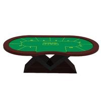 YH – Table de Poker Texas Holden haut de gamme, pieds en bois massif en forme de V
