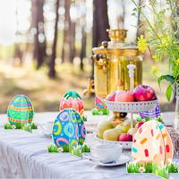 Ensemble de décorations de Pâques, accessoires, œufs de Pâques, cadeaux, décorations de table, petits drapeaux, fournitures pour fêtes et rassemblements