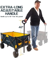 Carro de camping de cuatro pliegues, interior espacioso, gran capacidad de carga, rueda grande, mango ajustable, resistente, portátil, Rodante, heavy-du