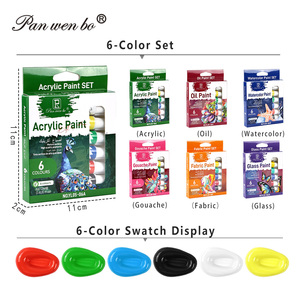 Ensemble de peintures <span class=keywords><strong>pour</strong></span> verre Panwenbo, 6/12 couleurs, 12 ml, non toxiques, à base d'eau, peintures <span class=keywords><strong>pour</strong></span> tissu, gouache, huile, aquarelle, acrylique - Product Image 6