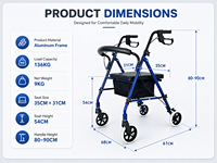 Déambulateur pliant Simplywalk en acier 136 kg pour personnes âgées, avec certification UKCA et personnalisation de marque
