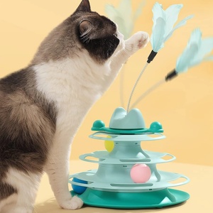 Giocattolo di plastica per gatti in lattice ecologico per divertimento orbitale solletico con bastone per spazio e movimento interattivo per animali domestici - Product Image 1