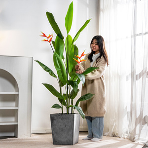 Haute Qualité Artificielle Oiseau Paradis Arbre Plantes Vertes Polyéthylène En Plastique Lâche Queue Atterrissage pour Pâques Salon Décor - Product Image 4