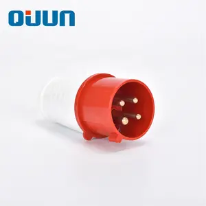 Qijun IP44 014 16a 4p पावर प्लग लाल रंग औद्योगिक प्लग