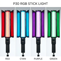 Lampe de remplissage portable M30 RVB pleine couleur 30W à température de couleur réglable pour le streaming en direct et la photographie en extérieur, automatique
