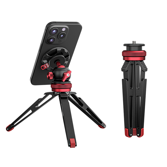 Professional Poyinco Aluminum Portable Camera Cell Phone Tripod 1/4" Screw Black 194g Universal Compatible