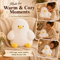 Jouets en peluche en coton PP de haute qualité, figurines de canards blancs en peluche, mascotte de marque personnalisée, quantité minimale de commande.