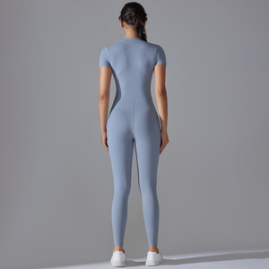 Set Fitness <span class=keywords><strong>palestra</strong></span> un pezzo di <span class=keywords><strong>abbigliamento</strong></span> Yoga traspirante cerniera anteriore tuta <span class=keywords><strong>da</strong></span> donna un pezzo - Product Image 4