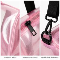 Sac de voyage portable en PVC imperméable, léger, grande capacité, avec fermeture éclair, pour la plage, la salle de sport et les sports