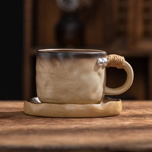 Ensemble créatif rétro de tasse à café et d'une assiette, tasse à eau en céramique pour le thé de l'après-midi - Product Image 6