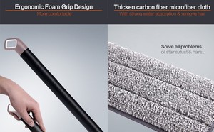 Topoto Thép Không Gỉ Dài Que Ướt Khô Lau <span class=keywords><strong>360</strong></span> Quay Sạch Phẳng Lau Xô Mà Không Cần Chết Góc Bóp Ma Thuật Lau - Product Image 3