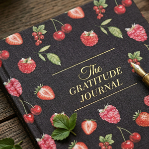 สมุดบันทึก LABON สไตล์วินเทจ ปกแข็งลายผลไม้ พร้อมฟอยล์สีทอง สำหรับบันทึกความกตัญญู สะท้อนความรู้สึกประจำวัน เหมาะสำหรับการดูแลตนเองและฝึกสติ เป็นของขวัญ - Product Image 6