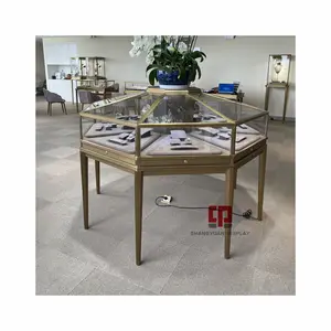 Source Factory Personalized Design Jewelry Display Table Stainless Steel Metal Jewelry Showcase Custom Luxury Jewellery Counter
