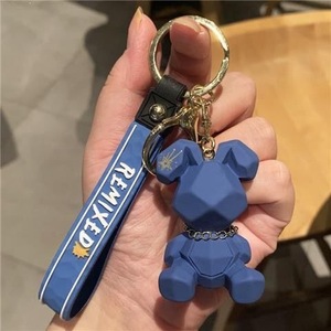 Hecion Nouvelle Collection Adorable Petit Ours Cool <span class=keywords><strong>Dessin</strong></span> <span class=keywords><strong>Animé</strong></span> 8 Couleurs Porte-clés Mignon pour Voiture Cadeau d'Anniversaire Mode DIY Chaîne de Clés - Product Image 2