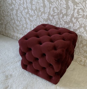 Style moderne Meubles De Salon de Tapisserie D'ameublement De Luxe Fond Touffetage Boucle Repose-pieds De Haute Qualité Velours Ottoman - Product Image 4