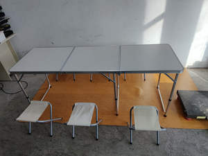 <span class=keywords><strong>Mesa</strong></span> portátil plegable de aluminio de 6 pies para cerveza, diseño moderno, para interior/exterior, Picnic, Camping y parque, <span class=keywords><strong>mesa</strong></span> de fiesta - Product Image 5