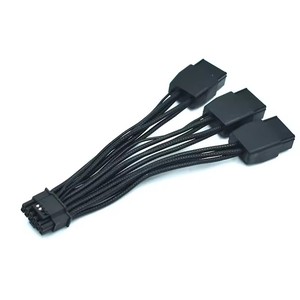 Cable adaptador de tarjeta gráfica de 3x8 pines a 16 pines (12+4 pines) 16AWG PCIE 5.0 12VHPWR para RTX 4080 <span class=keywords><strong>3090TI</strong></span> <span class=keywords><strong>4070Ti</strong></span> - Product Image 1