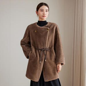 <span class=keywords><strong>Abrigo</strong></span> de Invierno Cálido y Elegante de Piel Sintética Ecológica para Mujer Embarazada, Estilo Vintage, con Mangas Largas - Product Image 3