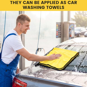 Serviette de lavage auto en microfibre double face OEM d'usine, 300 g/m², épaissie, en tissu peluche haute et basse densité pour le detailing et le polissage des véhicules - Product Image 2