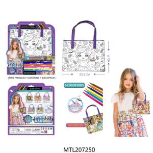 クリスマスギフト カラーリングペイント 洗えるバックパック クラフトトイ ドゥードル 再利用可能 ユニコーンハンドバッグ DIYキット 子供向け - Product Image 3