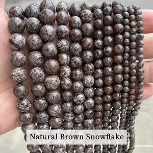 Haute qualité 4-12mm perles de pierre de flamme naturelle pierre naturelle Yooperlite perles rondes en vrac pour la fabrication de bracelets de collier