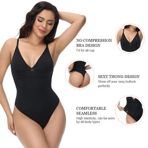 Oucheng Hot Sale Women Plus Size Full Body Shaper Shoulder Strap Tummy Control <strong>Underwear</strong> <strong>Waist</strong> Trainer Thong Shapewear Bodysuit - Product Image 4