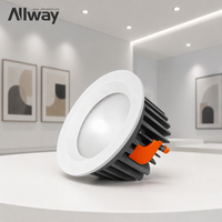 ALLWAY Prix bas, downlight LED encastré en aluminium de forme ronde, COB SKD 10W 20W 40W 55W