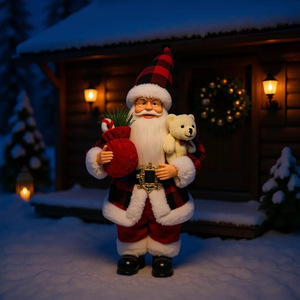 Poupée Père Noël de 12 pouces en position debout, décoration de fenêtre, jouet en peluche pour Noël - Product Image 2